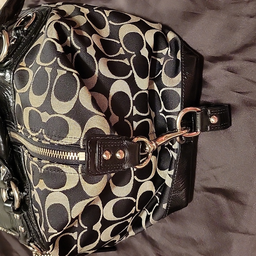 Authentic Coach Black/Silver Handbag - image 3